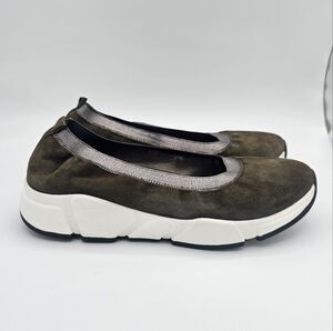 Johnston Murphy Hannah Green Suede Loafers Size 10